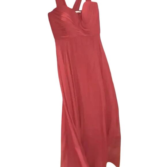 Dessy Collection Vivian Diamond 2970 Claret Off the Shoulder Draped Dress $284 - Picture 14 of 15